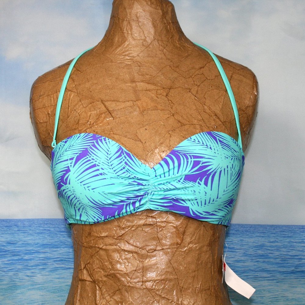 JOE BOXER Bikini Swimsuit Top Floral Push-up Tropical Print Colorful Medium